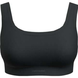 Icebreaker Women Merino Blend Rib Lotus Bra Black Black S
