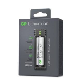 Li-ion batteriladdare 18650, 1 laddkanal, L111, inkl. 1st 3350 mAh