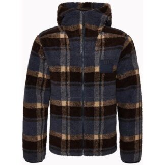 Varg M Funäs Pile Hood Earthy Blue Check