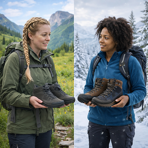 Kan man använda samma sorts vandringskängor på sommar och vinter?