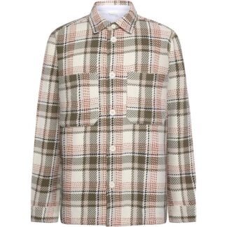 KnowledgeCotton Apparel Checked Overshirt Creme Check Creme Check M