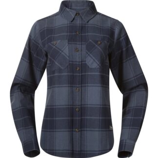 Bergans Nordmarka Flannel Shirt Women Granite Blue/Navy Blue Check Granite Blue/Navy Blue Check S