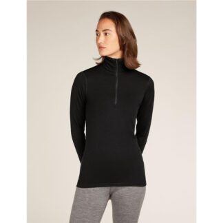 Icebreaker Women Merino 200 Oasis LS Half Zip Black Black XS