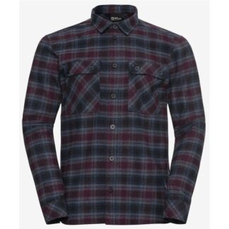 Jack Wolfskin Baja Flannel Shirt M Check Dark Navy Check Dark Navy S