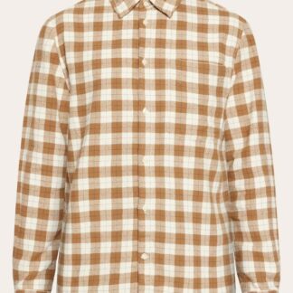 KnowledgeCotton Apparel Loose Fit Checkered Shirt Beige Check Beige Check S