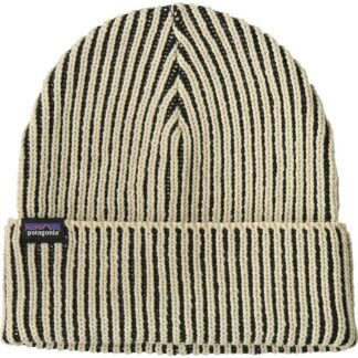 Patagonia Fishermans Rolled Beanie Contrast Stripe: Black