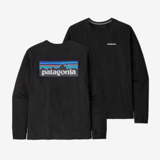 Patagonia M's L/S P-6 Logo Responsibili-Tee Black Black S