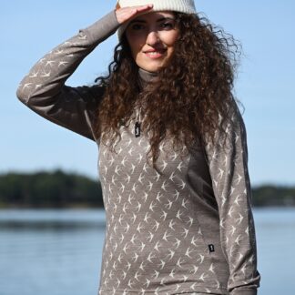 Svala Women's Merino Design Pääsky Zip Neck baslager topp