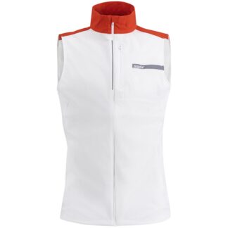Swix V Roadline Wind Vest M Bright White/Fiery Red - S