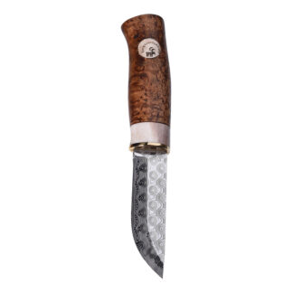 Jaktkniv Älgen Brun Damasteel Rose