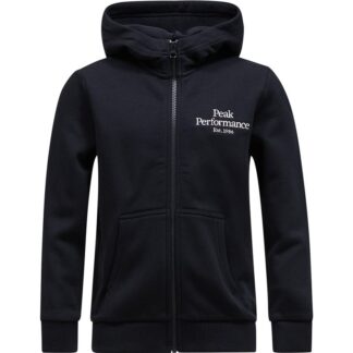 Peak Performance Jr Original Zip Hood Black/Offwhite - 140 cl