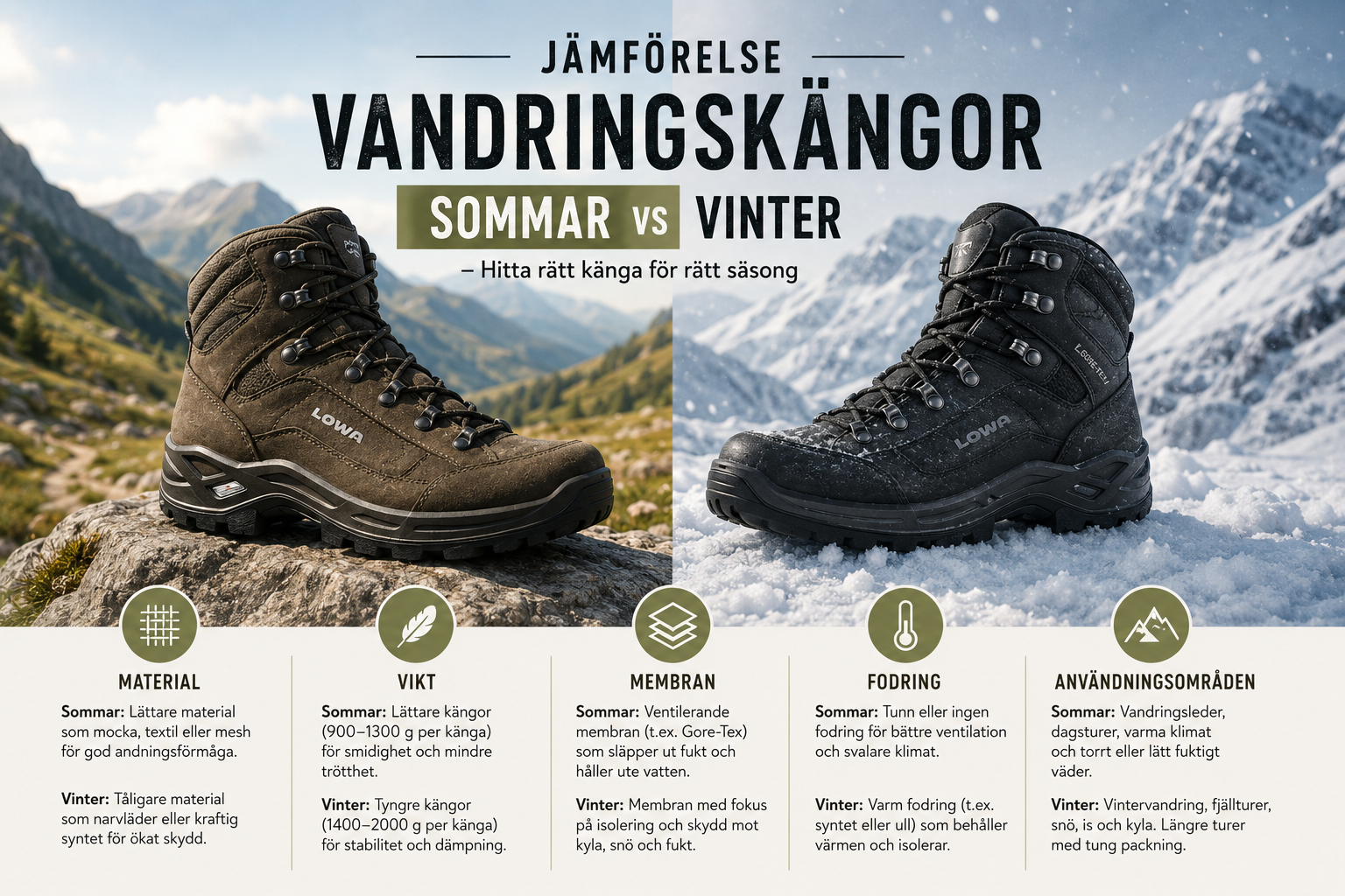 Vandringskängor sommar vs vinter