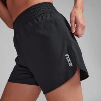 2XU Aero Hi-Rise 4 Inch Shorts Black/Silver Reflective - XXS