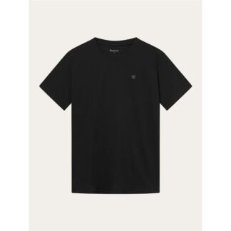 KnowledgeCotton Apparel LOKE badge tee - Regenerative Organic Ce Black Jet - S