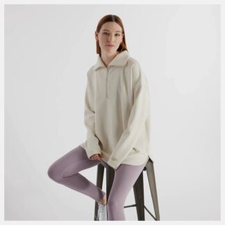 New Balance Women's Tech Knit Oversized Half Zip mellanlager topp