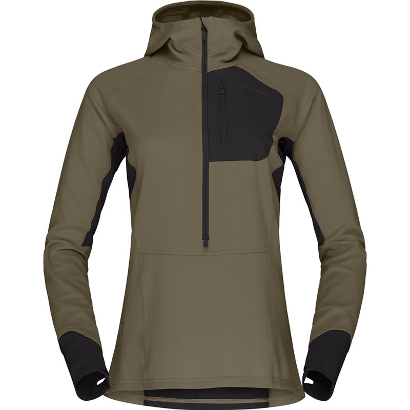 Norrøna Senja Warm1 Hood W´s Olive Night - XS