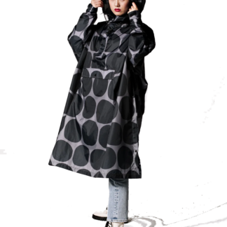 Rainkiss Poncho Black Polka