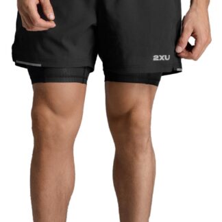 2XU Aero Mesh 2-in-1 5-inch Shorts Herr Svart S | Löparshorts
