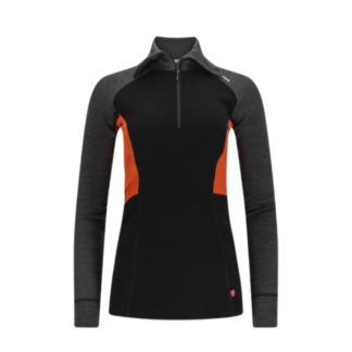 Aclima Warmwool Polo Zip W Black/Marengo | Rue Des Mille