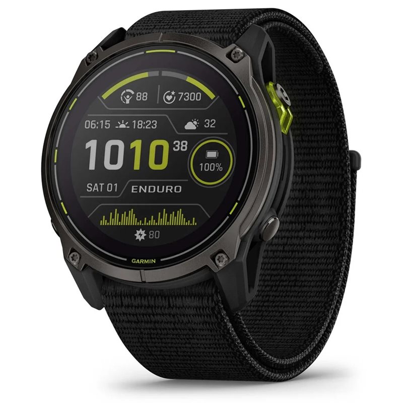 Garmin Enduro 3. Crbn Gry DLC Ti w/Blk Sport Lo Black
