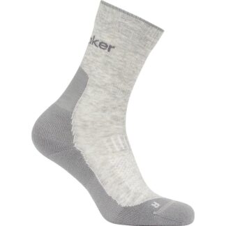 Icebreaker Men Merino Hike+ Light Crew Blizzard Hthr/Alloy - S
