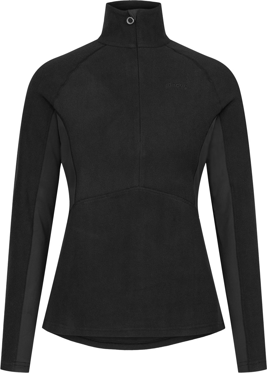 Johaug Fusion Fleece Half Zip W Dam Svart S | Mellanlager Tröja