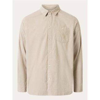 KnowledgeCotton Apparel Organic Cotton Corduroy Shirt GOTS Light Feather Gray - S