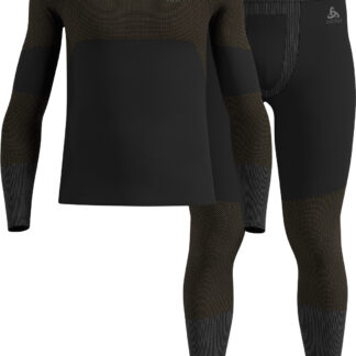 Odlo Fundamentals Performance Warm Set M Herr Svart L | Underställ Set