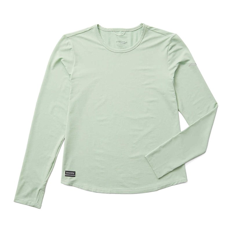 Saucony Stopwatch Long Sleeve W Aloe Heather - XS