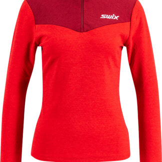Swix Nordic Midlayer W Dam Röd L | Mellanlager Tröja