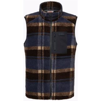 Varg M Funäs Pile Vest Earthy Blue Check - S