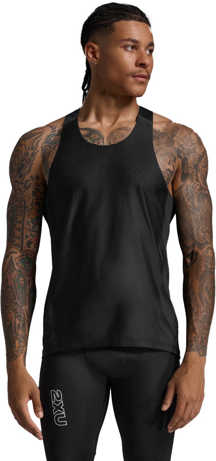 2XU Light Speed React Singlet M Herr Svart S | T-shirt