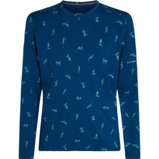 Icebreaker Men Merino 200 Oasis LS Crewe Snow Day A Atlantis/Topaz/Aop - XXL