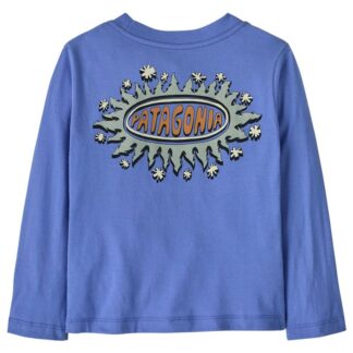 Patagonia Baby L/S Graphic T-Shirt Wavy Treelines: Diver Blue - 12M