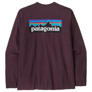 Patagonia M's L/S P-6 Logo Responsibili-Tee Berry Fig - S