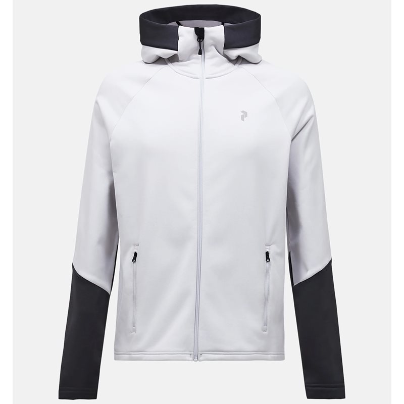 Peak Performance M Rider Essentials Midlayer Zip Hood Antarctica/Motion Grey - 2XL