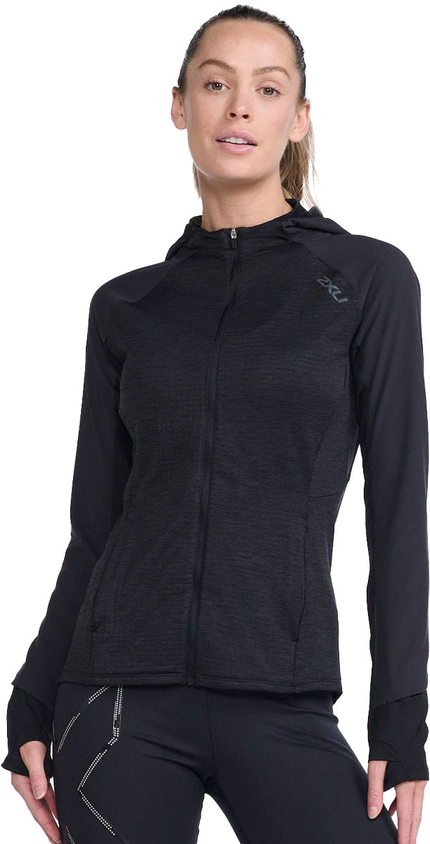 2XU Ignition Shield Hood Mid W Dam Svart M | Mellanlager Tröja