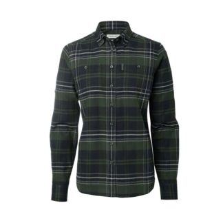 Chevalier Heron Flannel Shirt Women October Green Checked - 42