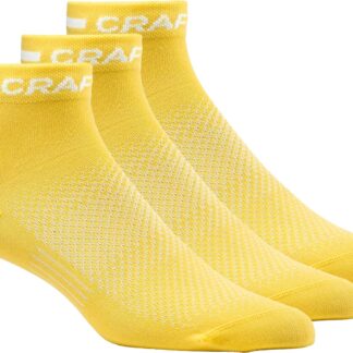 Craft Core Dry Mid Sock 3-pack Gul 34/36 | Löparstrumpor