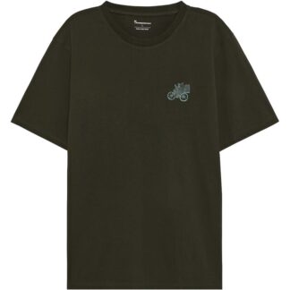 KnowledgeCotton Apparel Chest Embroidery T-shirt Forrest Night - S