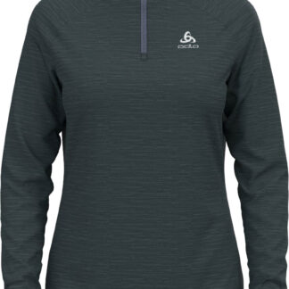 Odlo Mid Layer 1/2 Zip Run Easy Warm W Dam Mörkgrå XS | Mellanlager Tröja
