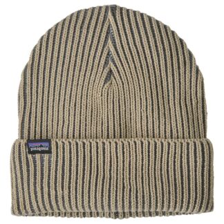 Patagonia Fishermans Rolled Beanie Contrast Stripe: Weathered Stone - Onesize