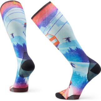 Smartwool Ski Zero Cushion Ski Day Print Otc Socks Laguna Blue - S