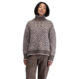 Bergans Vega Knitted Wool Jumper Women Hot Cocoa/Faded Pink - S